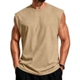 thumbnail image 2 of Men's Sleeveless Crew Neck Muscle Shirt Lightweight Breathable Loose Fit Solid Casual Tank,3XL, 2 of 6