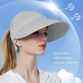 thumbnail image 7 of Women Sun Visor Hats, Wide Brim UV Protection Sun Visor Cap with Ponytail Hole & Removeable Flap Outdoor UPF 50+, 7 of 7