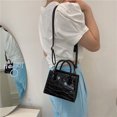 thumbnail image 1 of Bolsa Bolso de hombro de color puro con patrón de cocodrilo retro para mujer Bolso pequeño (negro) JShteea Para Estrenar, 1 of 9