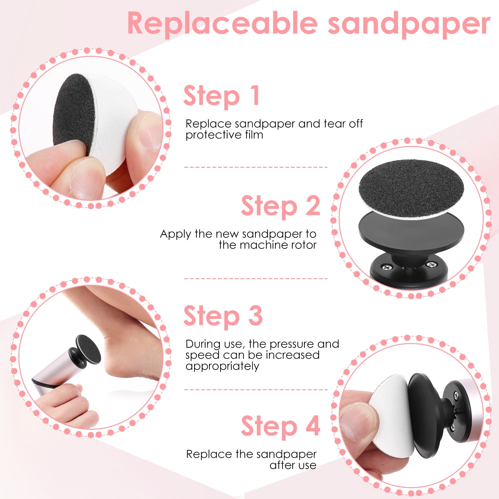 Threns Electric Callus Remover with Foldable Adjustable 9 Speed Professional Pedicure Device Versatile Foot Callus Remover with Interchangeable Grinding Head for Dead Hard Skin