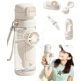 thumbnail image 1 of 2-In-1 Water Bottle With Built-In Foldable Fan, 2026 New Water Misting Fan Portable Handheld Spray Fans, 23.3 Oz Dual Drinking Water Bottle, 150° Rotation Misting WaterBottle, 1 of 7