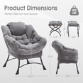 thumbnail image 4 of OMNIBERG Lazy Chair with Folding Ottoman, Oversized Comfy Lounge Chair with Armrests and Side Pocket for Reading, Relaxing, and Napping, Perfect for Living Room, Bedroom or Office, Gray, 4 of 9