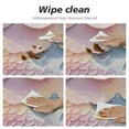 thumbnail image 4 of JEUXUS  Blue and Pink Round Tablecloth Reusable Circle Table Cover Washable Circle Table Cloth for Kitchen Dining Room Picnic Patio Wedding Party, 4 of 7