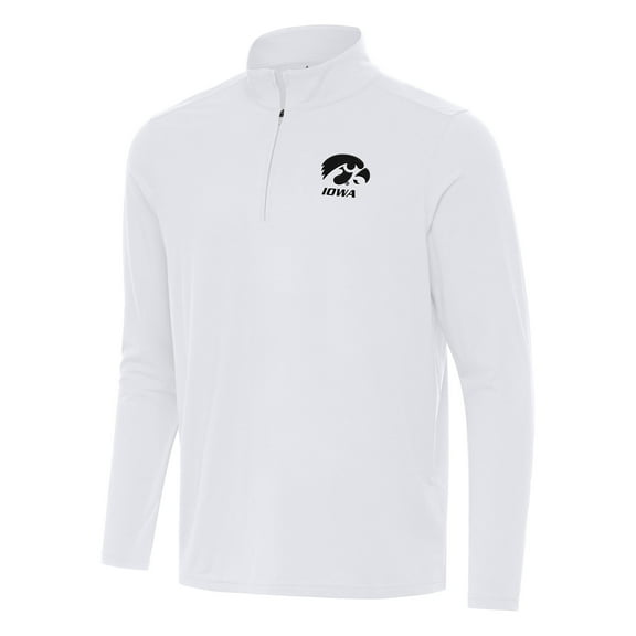 Men's Antigua White Iowa Hawkeyes Intent Quarter-Zip Top