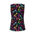 thumbnail image 5 of Xecao Colorful Dragonflies print women's scoop neck, loose-fit workout tank tops for the gym., 5 of 9
