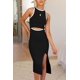 thumbnail image 5 of Vestido PRETTYGARDEN Z-Negro Sin Mangas Midi Ajustado XL, 5 of 5