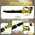 thumbnail image 3 of Leaf Blower, 680CFM/280MPH Electric Cordless Leaf Blower with 2*6.0Ah Batteries and Charger, 6 Speed Mode, Lightweight Leaf Blowers for Blowing Leaves, Lawn Care, Patio Cleaning and Dust, 3 of 10