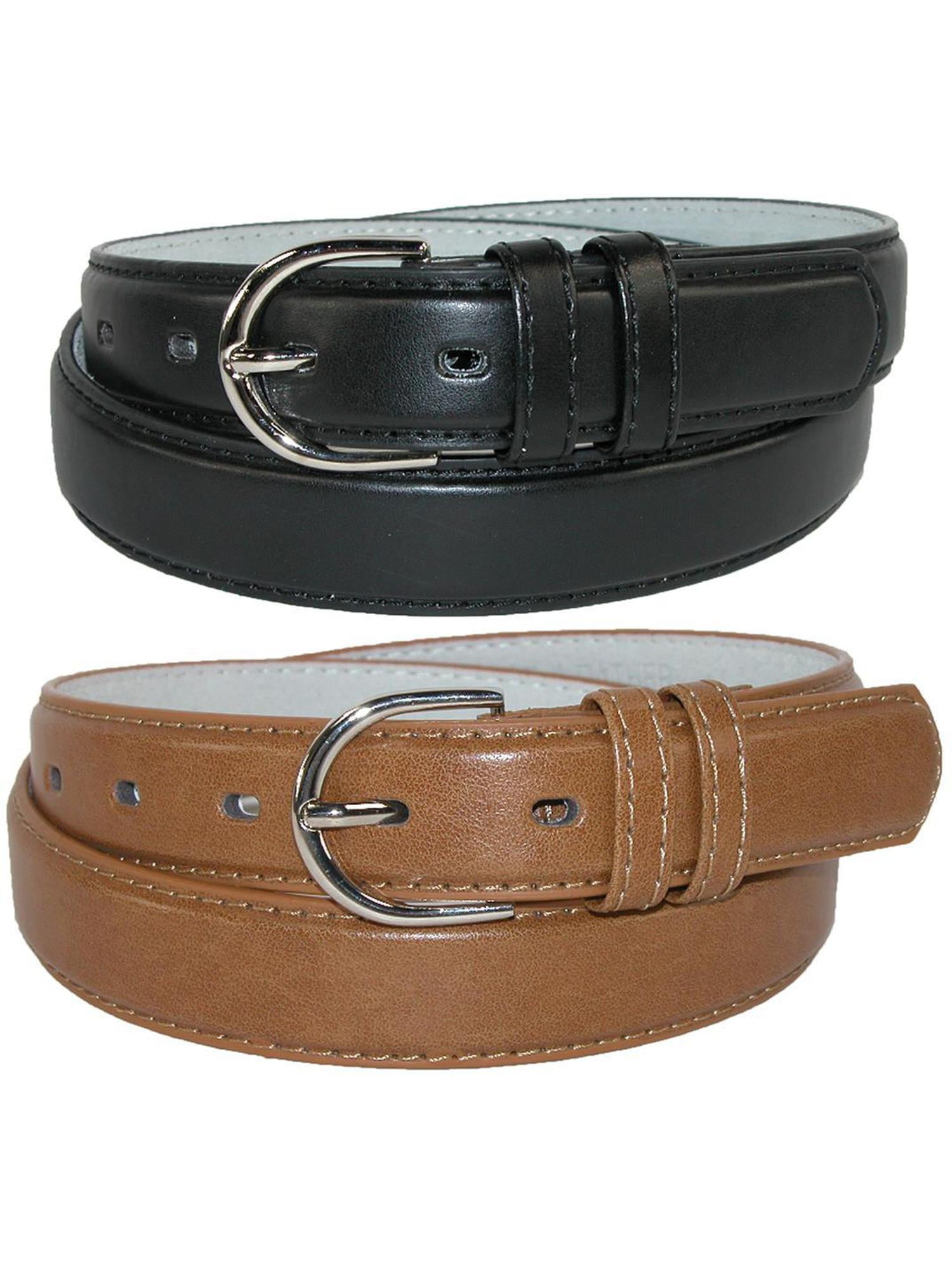 CTM - CTM&reg; Leather 1 1/8 Inch Dress Belt (Pack of 2 Colors) (Women&amp;#39;s)