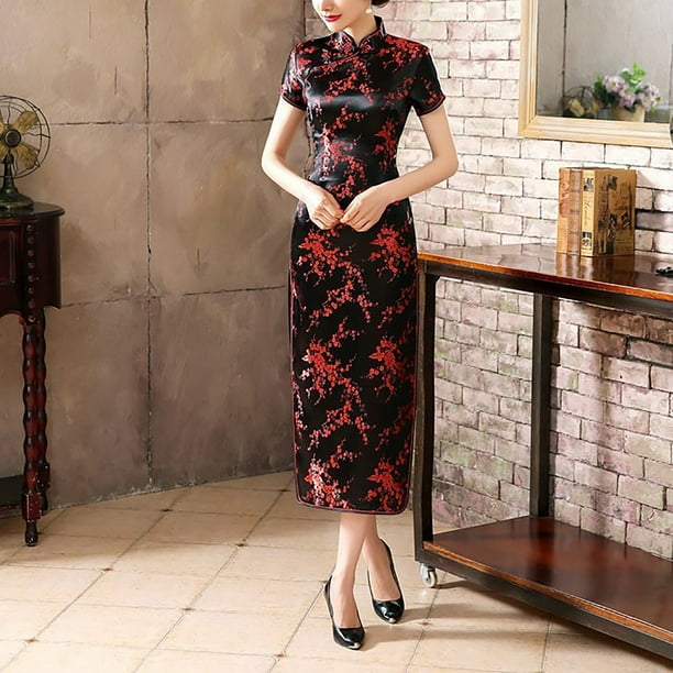 WILLBEST Vestidos Casuales para Mujer Fiesta Vestido Corto de Fiesta Corto sin Mangas con Cuello de Tortuga y Manga Corta para Mujer Grande