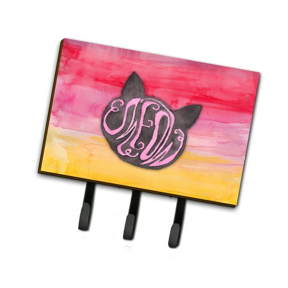 Carolines Treasures BB7358TH68 Cat Face Meow Watercolor Leash or Key Holder Triple Hook multicolor