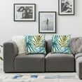 thumbnail image 3 of Ullo0ord Tropical Banana Leaf Throw Pillow Covers Watercolor Summer Blue Gray Grey Leaves Pillows Cover Square Pillow Case for Outdoor Home Couch Bed Sofa, 3 of 6