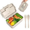 thumbnail image 2 of Bento Box Adult All-In-One Umami on Sale Bento Lunch Box Box Lunch Box with 3 Compartment for Kids and Adults Leakproof Lunch Containers Lunch Box Made By Wheat Fiber Material with Spoon & Fork, 2 of 9