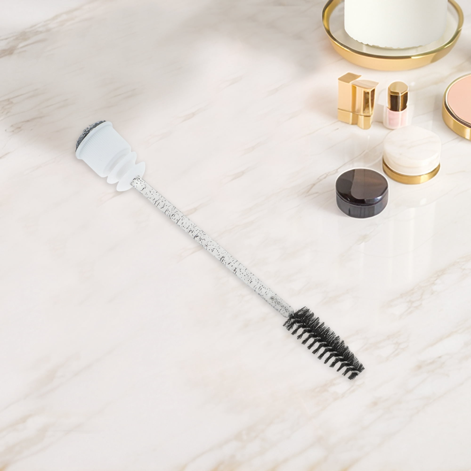 Unique Bargains 1 Pc Soft Reusable Eyelash Brush for Vacation in Tube Gray