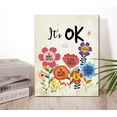 thumbnail image 5 of It''s Ok Wall Art Canvas,Inspirational Quotes Framed Canvas Wall Art for Kids Girls Room Wall Decor,Encouragement Gifts for Girls Daughter-Flower, 5 of 5