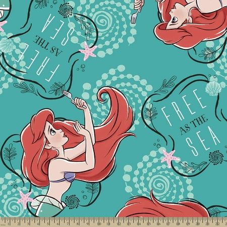 Disney Princess Ariel Toss Fleece Fabric By The Yard
