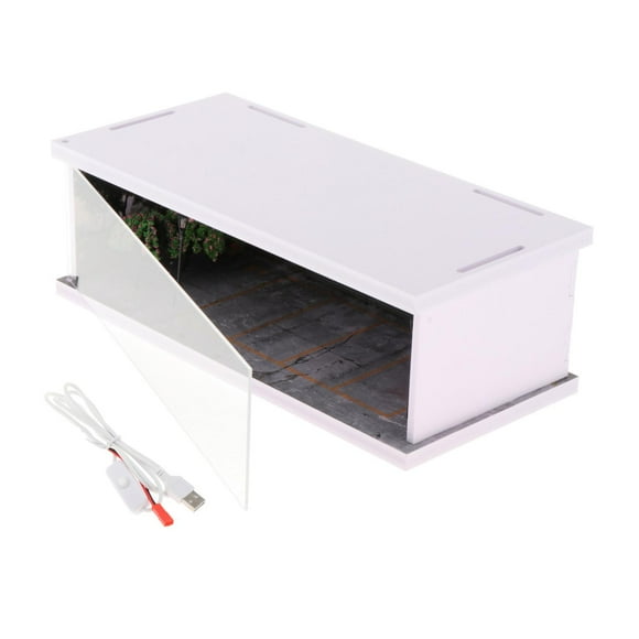 Vitrina de garaje a escala 1/64 con protección LED para maquetas de dioramas. Estilo C