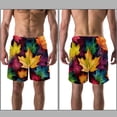 thumbnail image 3 of luoweisi Men's Beach Shorts Quick Dry Swim Trunks with Mesh Lining Thanksgiving Leaves L, 3 of 5