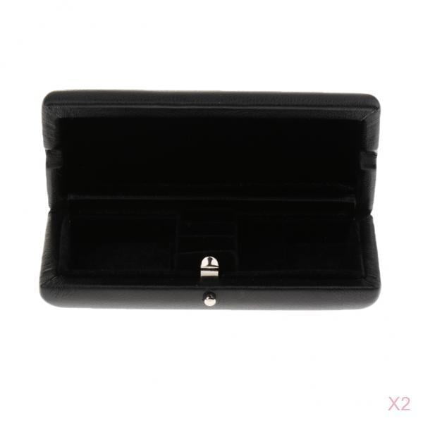 2 Pieza Caja de Almacenamiento de Oboe Reeds Organizador Cañas de material cuero PU Accesorio de Repuesto Perfecto para Guitarra Eléctrica Gloria Oboe Reeds