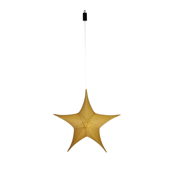 Evergreen Lighted Fabric Star, Large, Gold