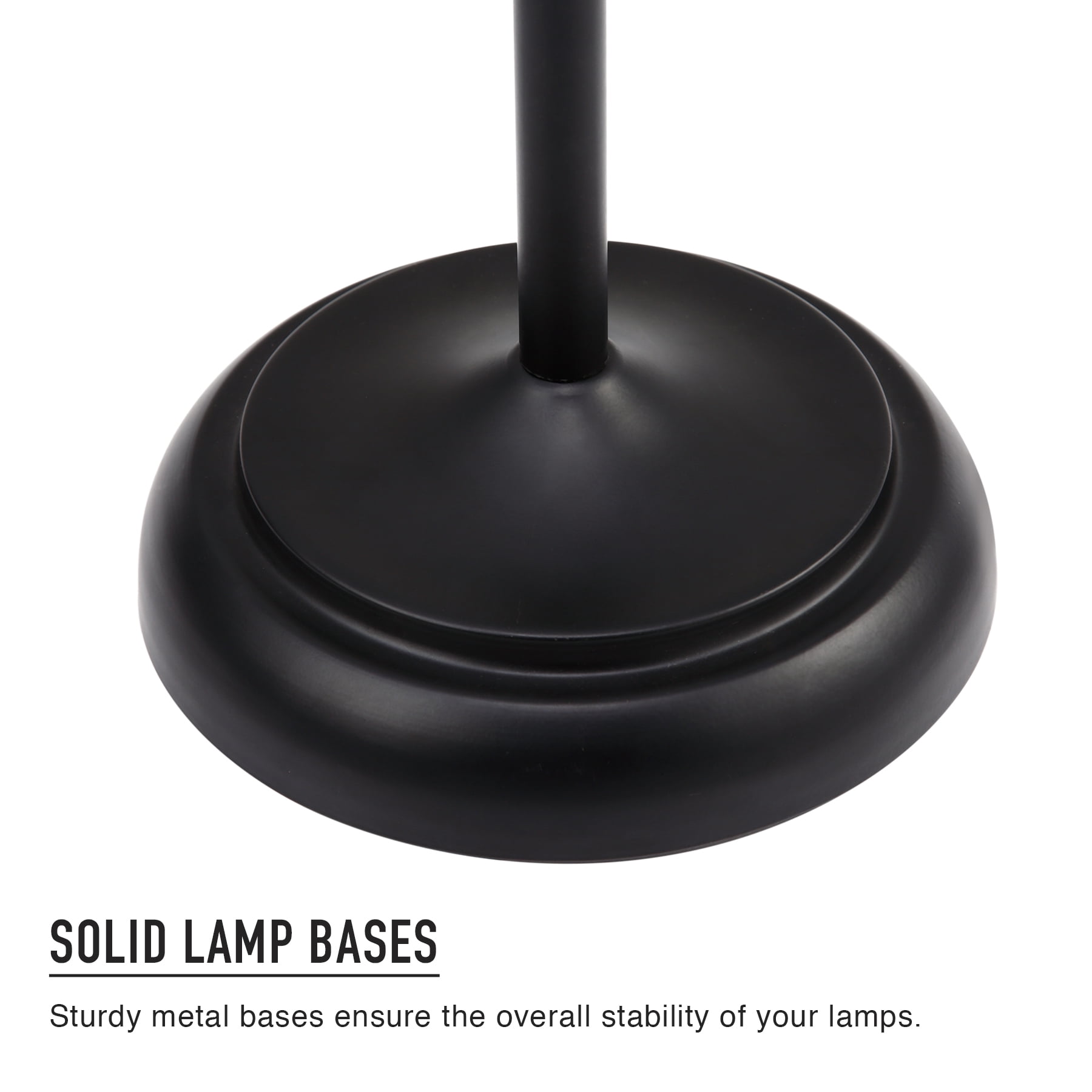Wayshire Modern Floor Lamp and 2 Table Lamps, 100W 57 inch Standing Lamp and 60W 18 inch Desk Lamp Pair with Glass Bulbs for Bedroom Night Stand, TC Fabric Shade, Set of 3