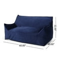 thumbnail image 3 of GDF Studio Calef Modern Velveteen 2 Seater Oversized Bean Bag Chair with Armrests, Royal Blue, 3 of 7