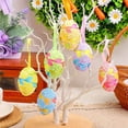 thumbnail image 4 of BotaniNest 6 Easter Egg Hangings Foam Easter Decorations Colorful Ribbon Hangings Printed Easter Eggs Suitable For Holiday Decorations Light Easter Party Decorations Trees Walls, 4 of 7
