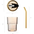 thumbnail image 2 of 13oz/400ml Tumbler Water Glass, Cups with Straw and Lid Sealed Carry on for Coffee, Iced Tea, Thick Wall Insulated Glass Cup (Amber), 2 of 9