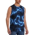 thumbnail image 2 of Fotbe Blue Lightning Men's Camiseta sin Mangas Estampada para Hombres, Playera Casual para Gimnasio, Entrenamiento, Playa-3X-Large, 2 of 7