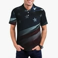 thumbnail image 1 of Balery American Flag Waving Print Camisa Polo de Hombre con Estampado, de Manga Corta y Tejido Medio, Camisa Tipo Golf Polo-Large, 1 of 6