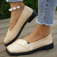 thumbnail image 2 of Mepaouo Penny Loafers for Women Square Toe Slip on Leather Work Shoes Ladies Walking Driving Moccasins, 2 of 6