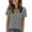 Gray, variant on Zpanxa Womens Summer Tops, Women's Summer V-Neck Solid Color Short Sleeve T-Shirt Casual Comfortable Basic Top Lightweight Breathable Everyday Tee