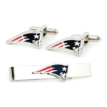Men's Cufflinks Inc New England Patriots Cufflinks/Tie Bar Gift Set