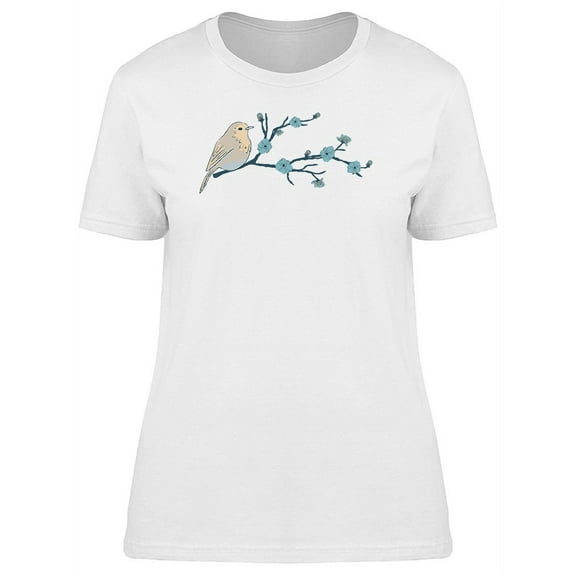 Bird On Blue Sakura Branch Tee Women's -Image by Shutterstock