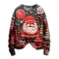 thumbnail image 2 of Lolmot Ugly Christmas Sweater Women Funny Oversized Sweatshirt Pullover Tops Crewneck Xmas Santa Tree Mushroom Graphic Print Holiday Shirt, 2 of 4