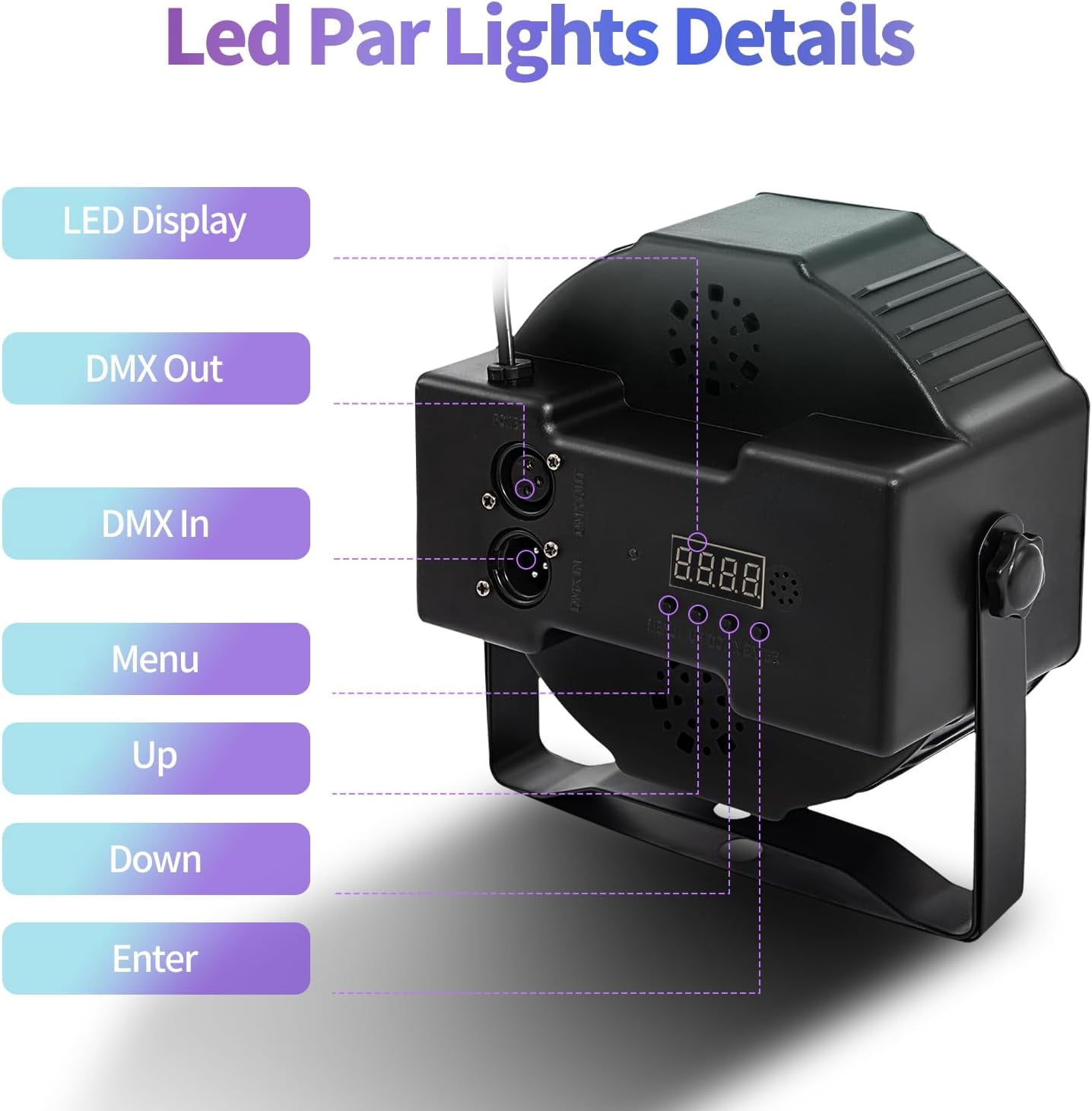SHZOND LED Stage Lights with DMX Control, 8 Pack 18x3 W RGB Par Lights, Versatile DJ Light with Sound Activated for Stage Uplighting, Party Events, Dance, Clubs,Music Shows,Wedding