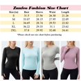 thumbnail image 2 of Zunfeo Yoga Shirts for Women Long Sleeve Quick Drying Workout Tops Sun Protection Shirts for Hiking Running Clearance Gray, 2 of 5