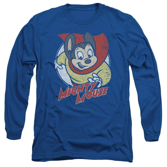 Mighty Mouse Mighty Circle Long Sleeve Adult 18/1 T-Shirt Royal Blue