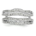 thumbnail image 4 of 14K White Gold Ring Band Wedding Diamond Round Guard, 4 of 6