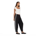 thumbnail image 3 of Forever 21 Women's Barrel Leg Fleece Jogger with Side Stripe, Black, XS-XL, 3 of 6