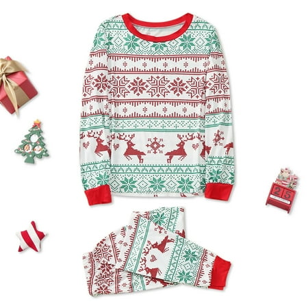 

TWIFER Christmas Family Clothes Parent-child Warm Christmas Set Printed Home Wear Pajamas Two-piece Dad Set