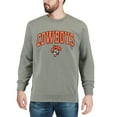 thumbnail image 3 of Men's Colosseum Heather Gray Oklahoma State Cowboys Arch & Logo Crew Neck Sweatshirt, 3 of 4