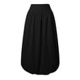 thumbnail image 4 of Women Maxi Bubble Skirt Elastic Waist Aline Long Puff Skirt Ruffle Hem Balloon Skirts, 4 of 7