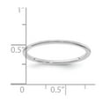 thumbnail image 2 of 14k Solid White Gold 1.2mm Half Round Satin Stackable Band Ring Size 7.5 Stackable Ring for Women and Men, 2 of 2