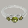 thumbnail image 5 of LBG British Made 14k White Gold Natural Peridot Womens Statement Ring - 33 size options - Size 6.75, 5 of 6