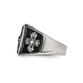 thumbnail image 5 of Mens Textured Antiqued Cross Ring in Stainless Steel, 5 of 7