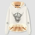 thumbnail image 2 of Essentials Hoodie for Women Long Sleeve Highland Cattle Print Thick Hooded Sweatshirts Fall Fashion Casual Pullover Tops 2025 Winter Clothes, 2 of 3