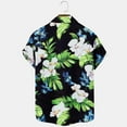thumbnail image 3 of Jinhomg Men's Floral Vacation Shirt Casual Loose Button Down Tropical Hawaiian Shirt Big and Tall Comfy Short Sleeve Button Down Aloha Shirts Holiday Clearance Sale Black XL, 3 of 4