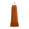 thumbnail image 7 of DGMIOCS Women's Backless Sleeveless Maxi Dress Oversized Duster Coat Style Long Dress with Spaghetti Straps for Everyday Versatile Wardrobe Coffee S, 7 of 7