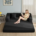 thumbnail image 4 of YINIX 78,6" Convertible Sofa Couch with 2 Pillows, Sleeper Sofa Bed for Living Room, Small Spaces, Black, 4 of 10