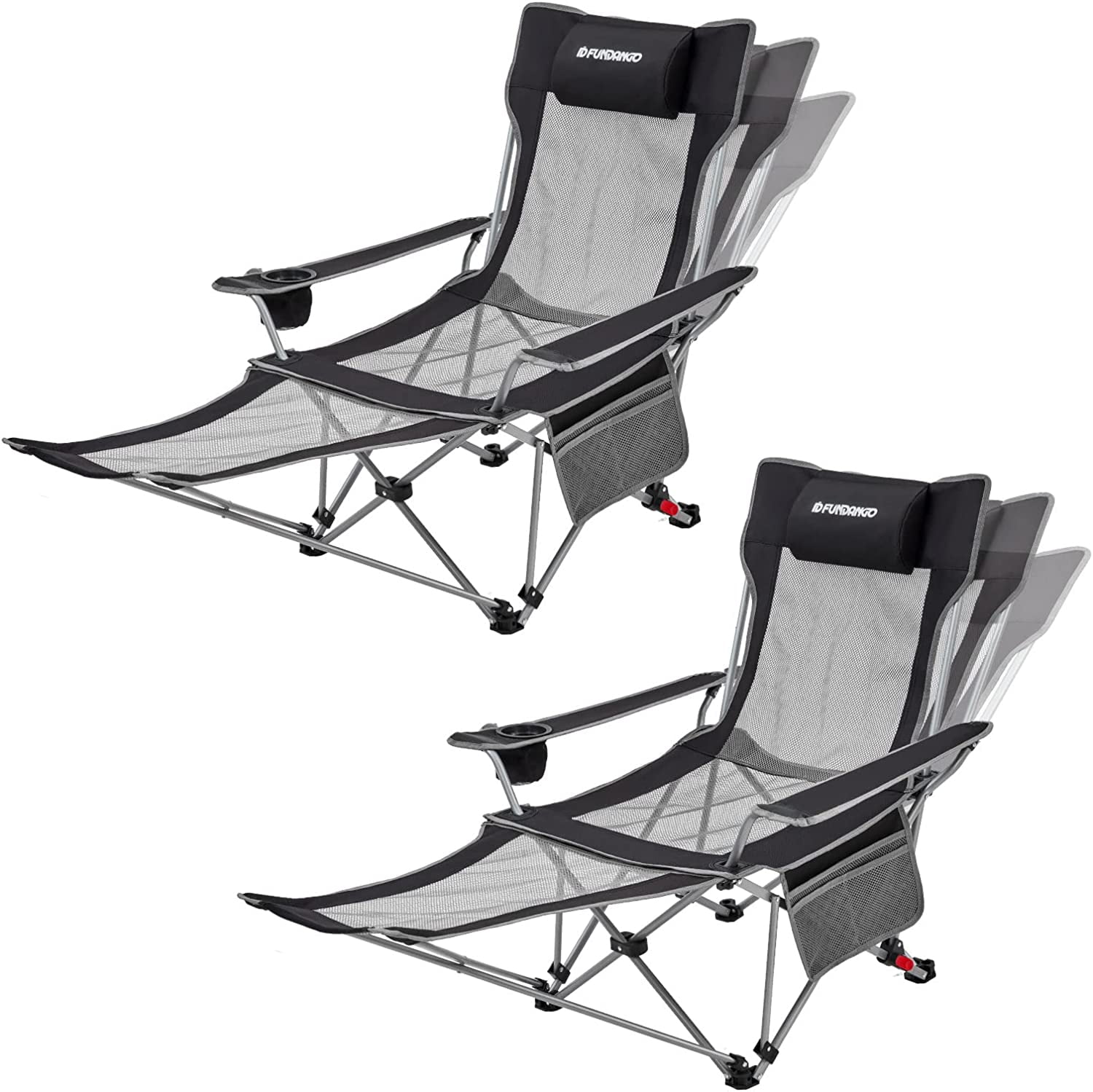 FUNDANGO Reclining Camping Chairs 3Position Adjustable Alloy Steel